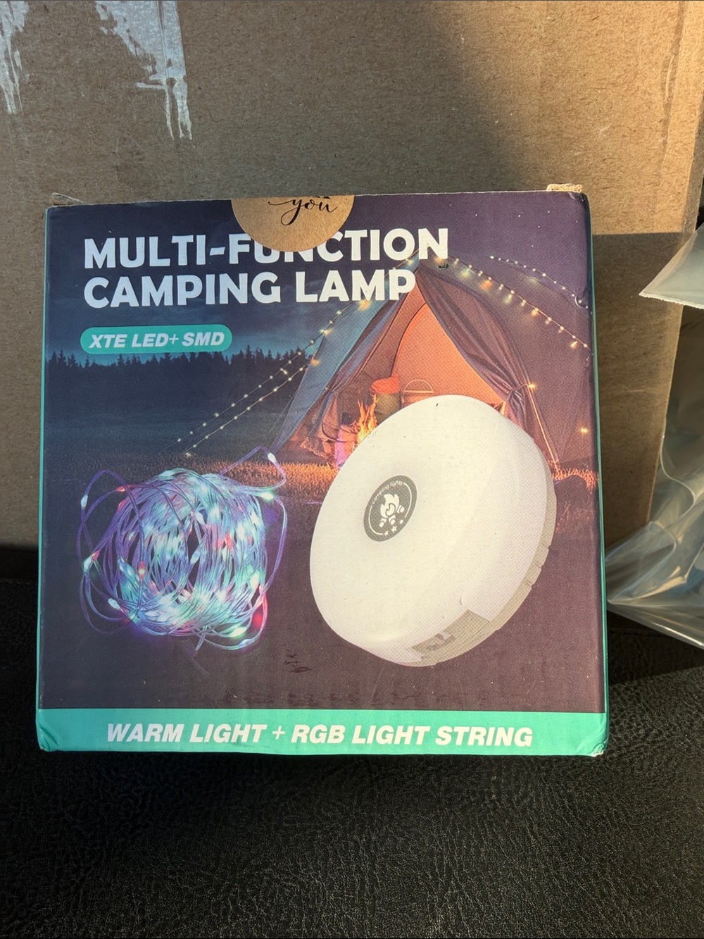 NEW SEALED Multi-Function Camping Lamp + RGB String Lights LED